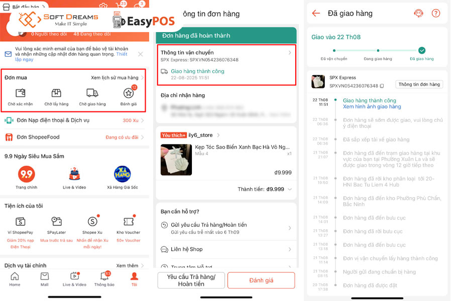 Tra cứu đơn hàng shopee express nhanh chóng trên ứng dụng Shopee