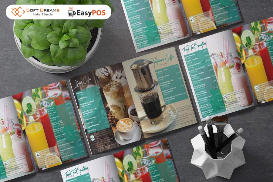 Menu gọn gàng, hấp dẫn để khách dễ chọn món 