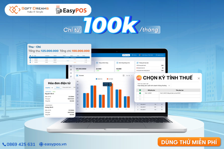 EasyPOS hỗ trợ HKD kê khai thuế và xuất hóa đơn điện tử