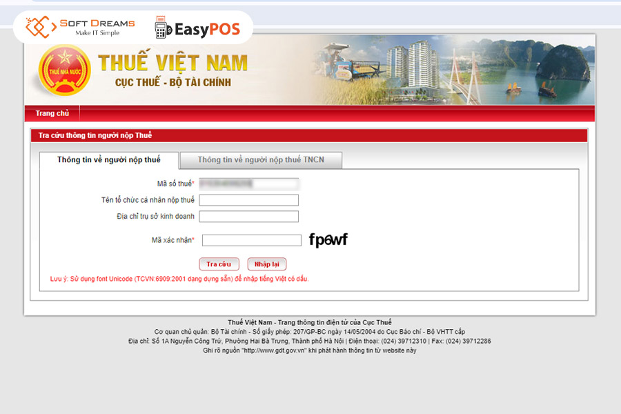 Hướng dẫn tra cứu MST hộ kinh doanh qua cổng thông tin của Tổng cục Thuế