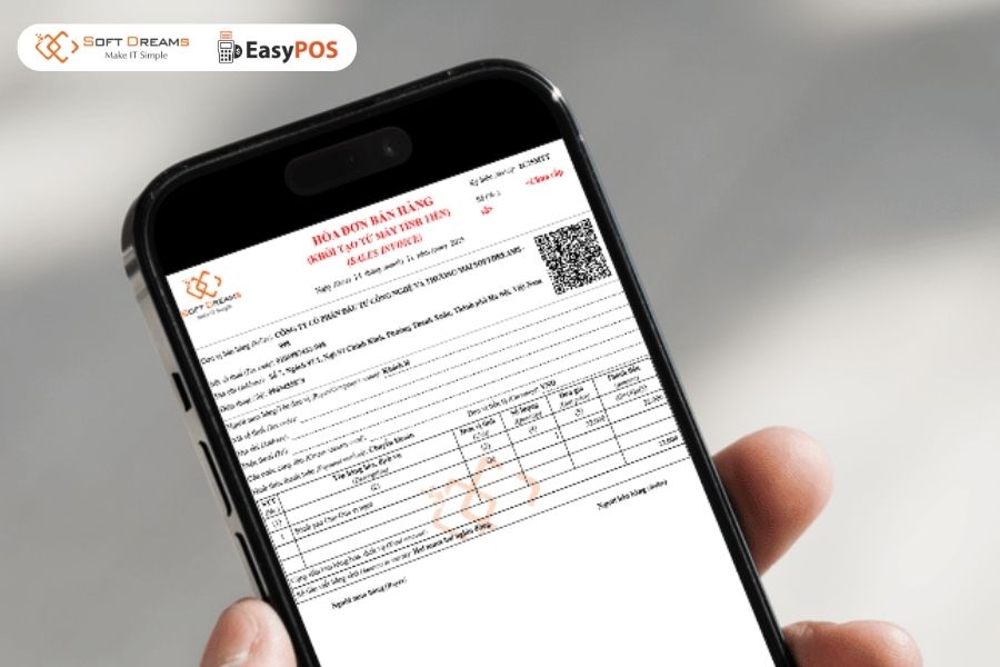 EasyPOS tự động phát hành hoá đơn điện tử và gửi lên cơ quan thuế