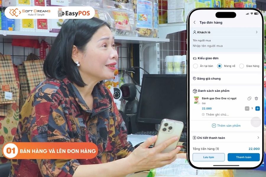 Tạo đơn hàng trên EasyPOS