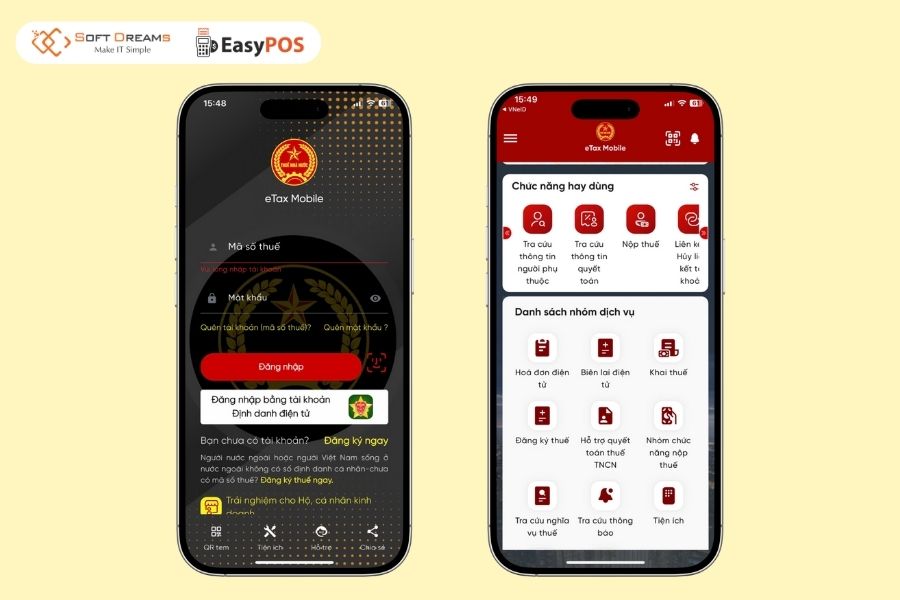 Đăng nhập vào tài khoản eTax Mobile