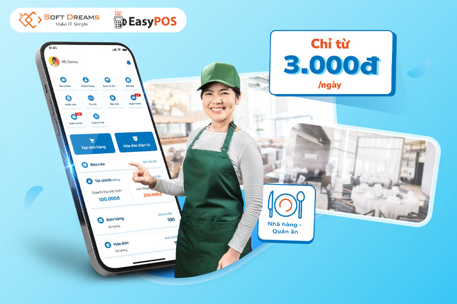 EasyPOS - Phần mềm quản lý nhà hàng, kê khai thuế giá rẻ