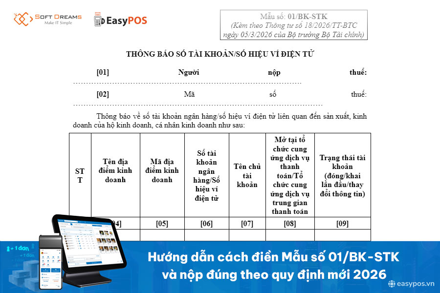 Tải Mẫu số 01/BK-STK: Cách điền, lưu ý khi kê khai HKD cần biết 