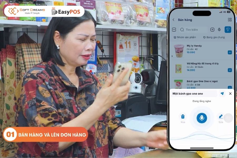 Lên đơn bằng giọng nói AI với EasyPOS