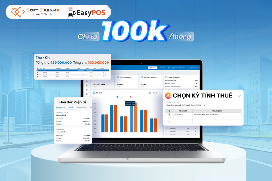 EasyPOS – Phần mềm bán hàng tích hợp sẵn kết nối T-VAN