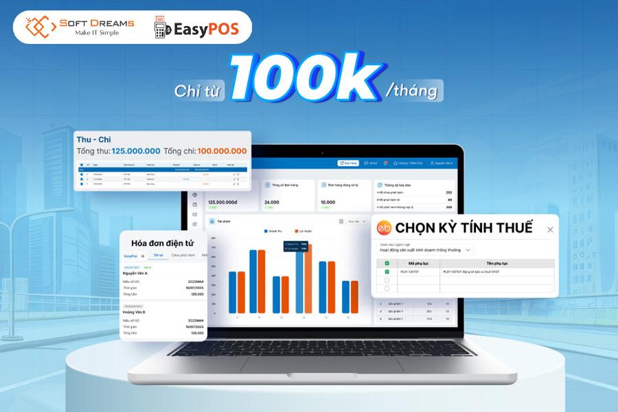 Quản lý doanh thu, chi phí dễ dàng cùng phần mềm EasyPOS