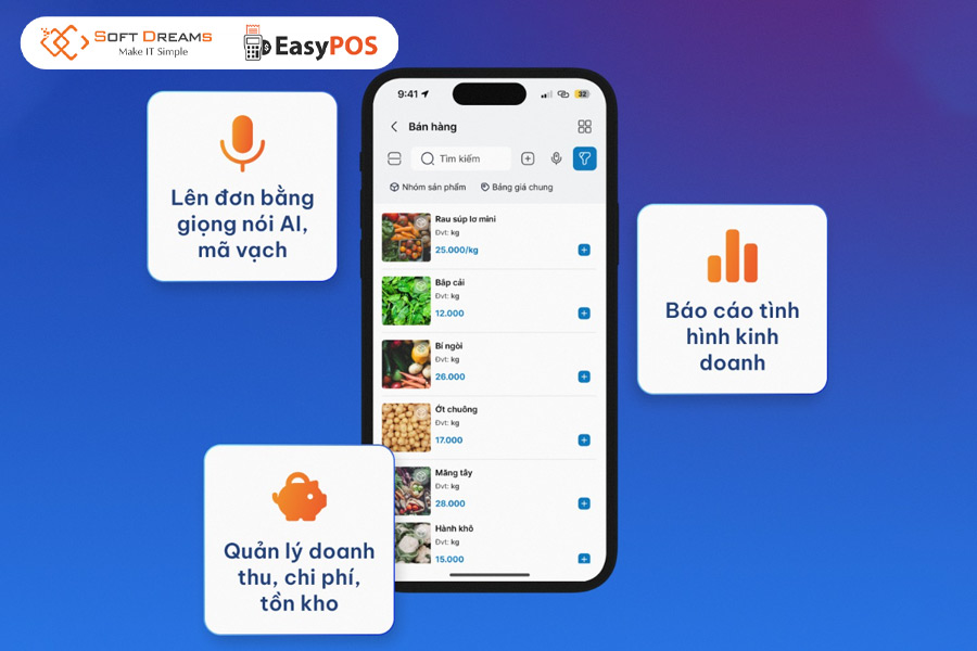 EasyPOS - Công cụ hỗ trợ theo dõi doanh thu tự động theo thời gian thực