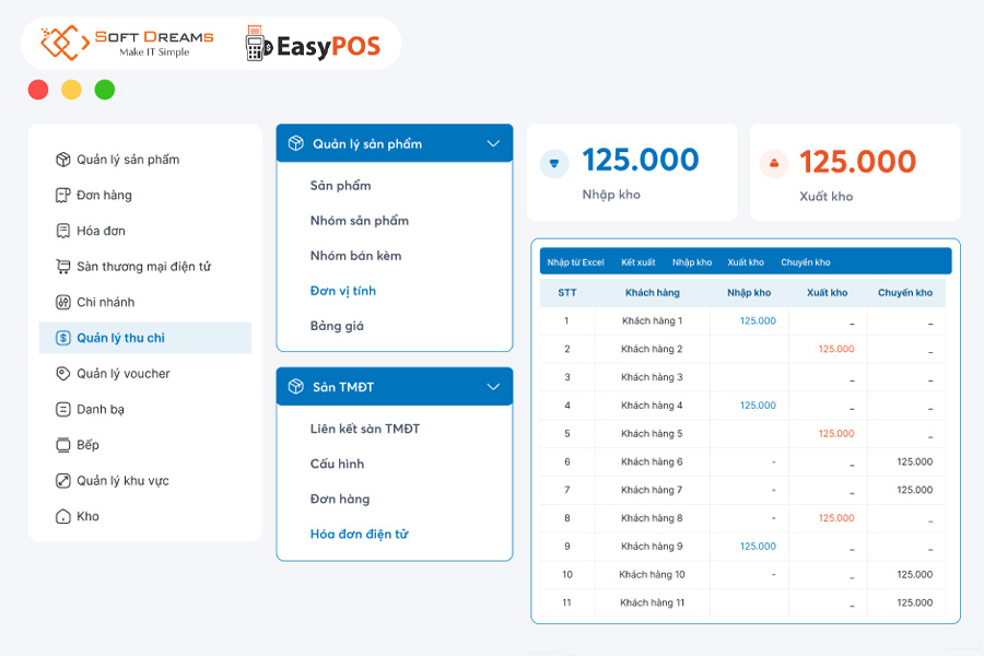 Quản lý kho hiệu quả hơn cùng phần mềm EasyPOS