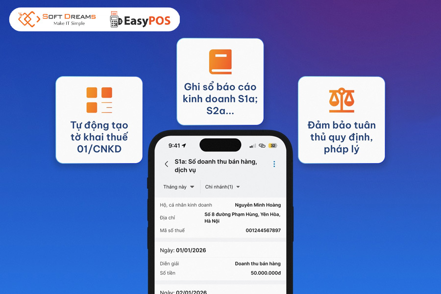 EasyPOS - Công cụ quản lý bán hàng và hỗ trợ kê khai thuế cho tiệm tạp hóa