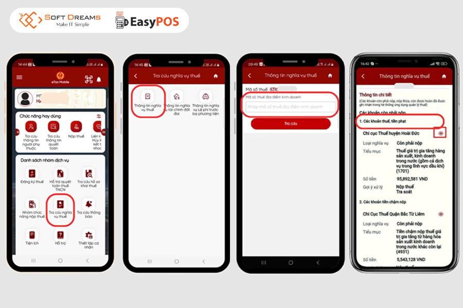 Cách kiểm tra nợ thuế hộ kinh doanh bằng ứng dụng eTax Mobile 