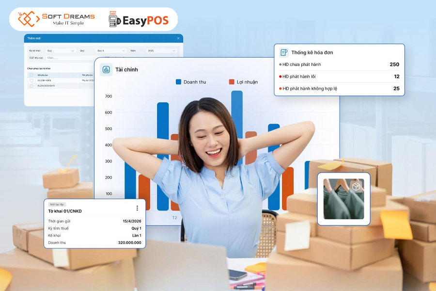 EasyPOS giúp hộ kinh doanh tối ưu quản lý bán hàng và thực hiện nghĩa vụ thuế chính xác