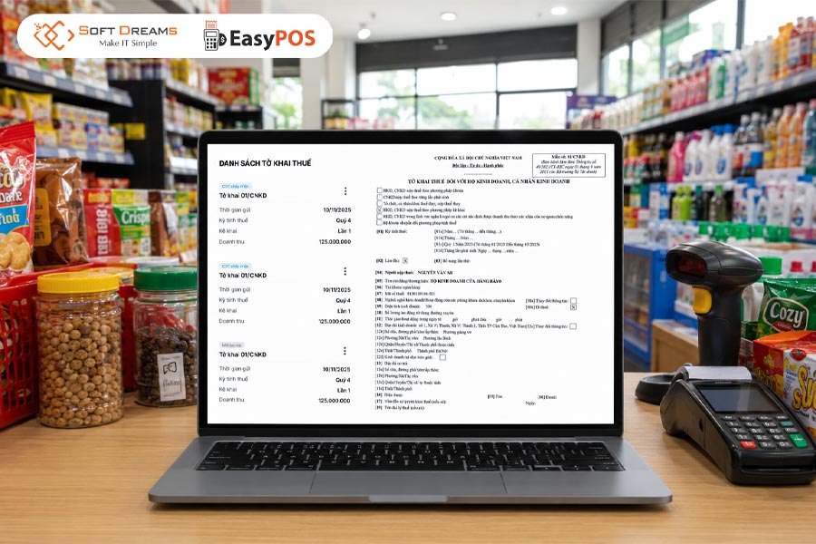 Lập tờ khai thuế nhanh và chính xác với EasyPOS 