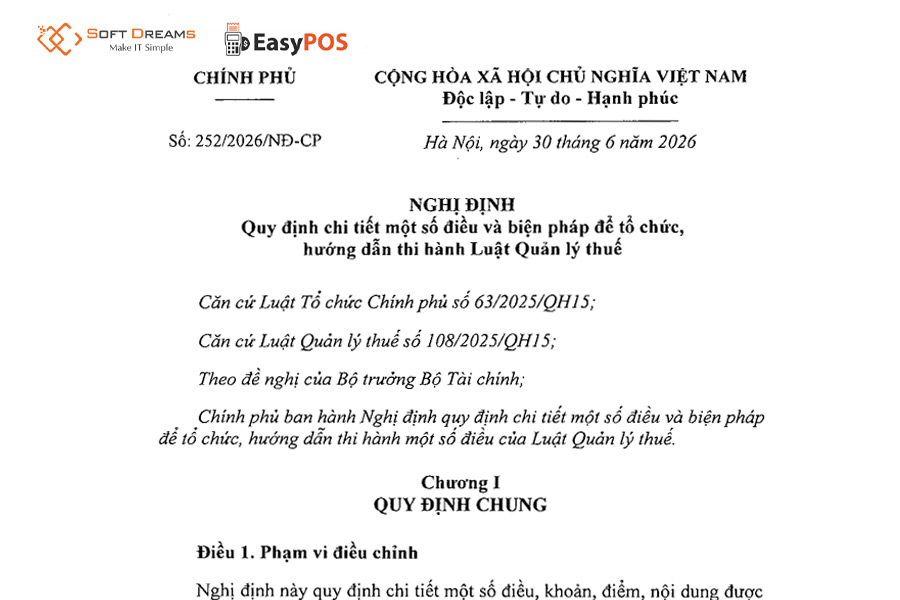 Nghị định 252/2026/NĐ-CP có hiệu lực từ ngày 01/07/2026