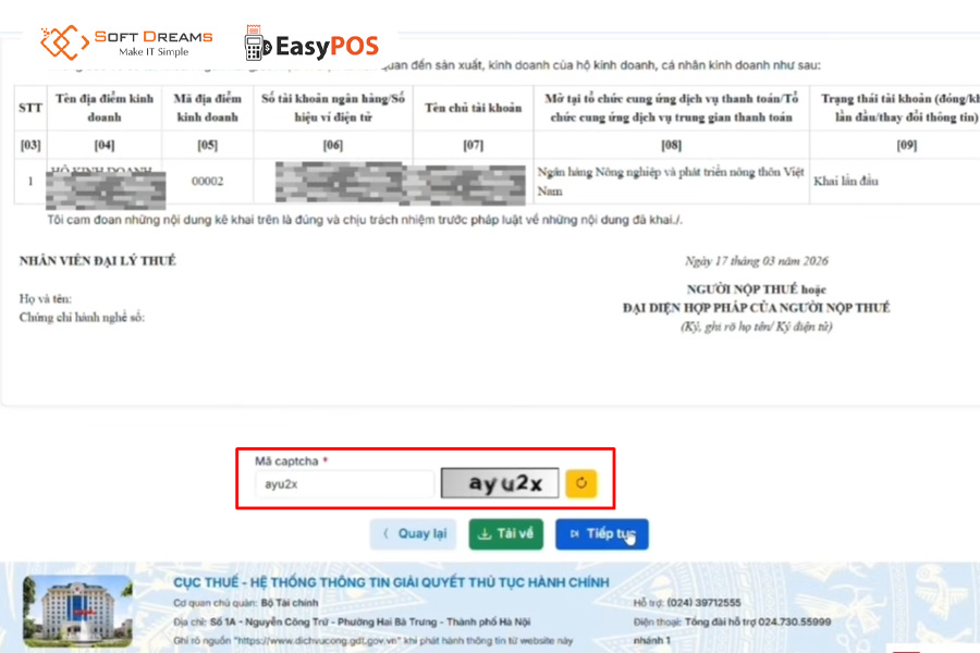 Nhập chính xác mã captcha