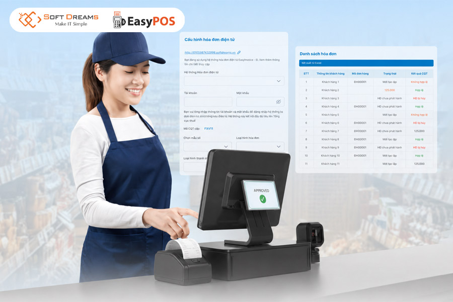 EasyPOS - Đồng bộ bán hàng, hóa đơn điện tử và kê khai thuế cho hộ kinh doanh 