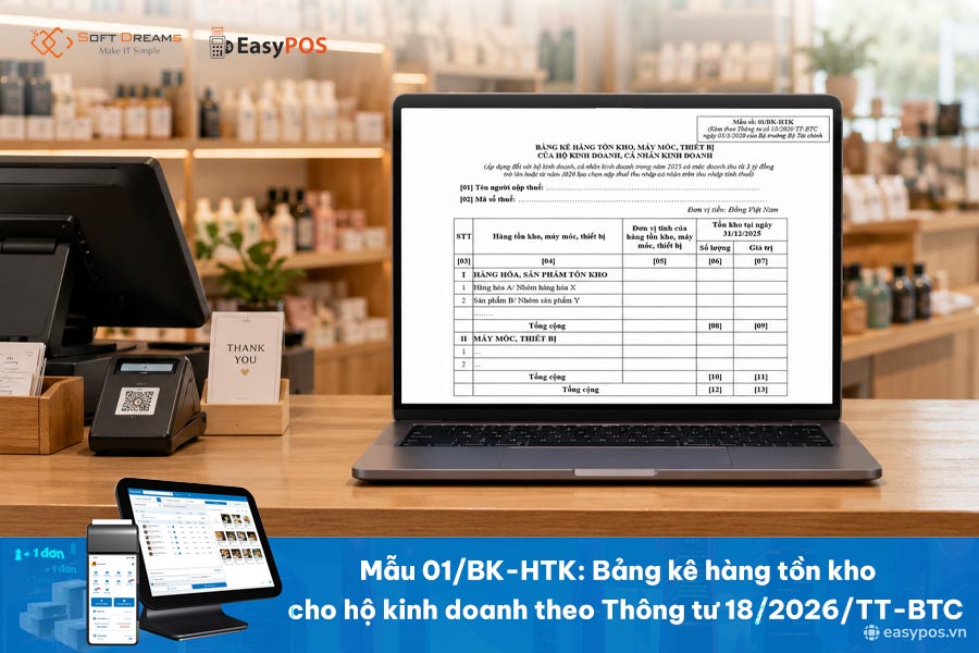 Mẫu 01/BK-HTK - Bảng kê hàng tồn kho cho hộ kinh doanh theo Thông tư 18/2026/TT-BTC
