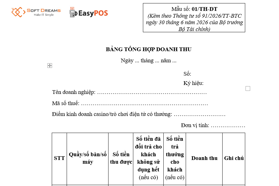 Mẫu 01/TH-DT