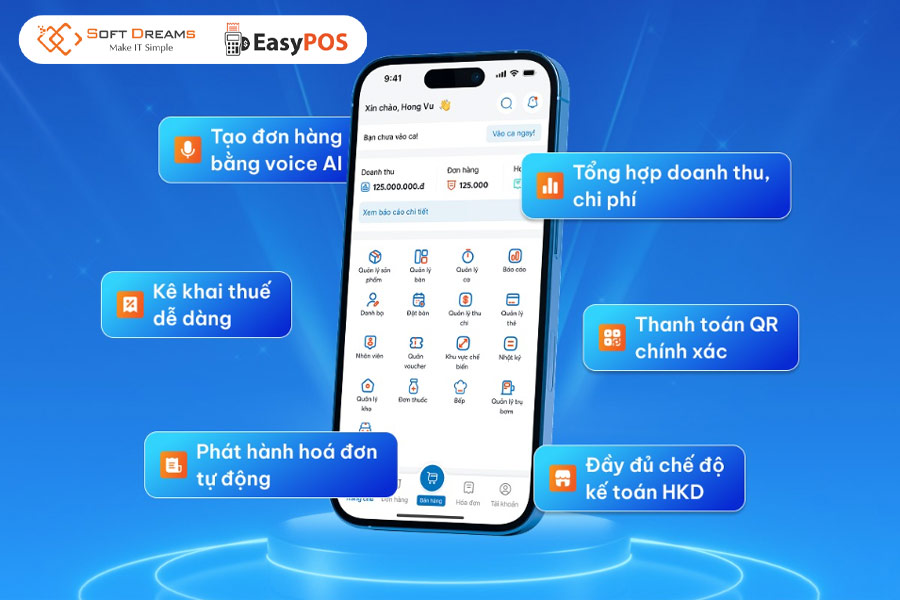 Quản lý doanh thu, kê khai thuế nhà hàng đơn giản hơn với EasyPOS 