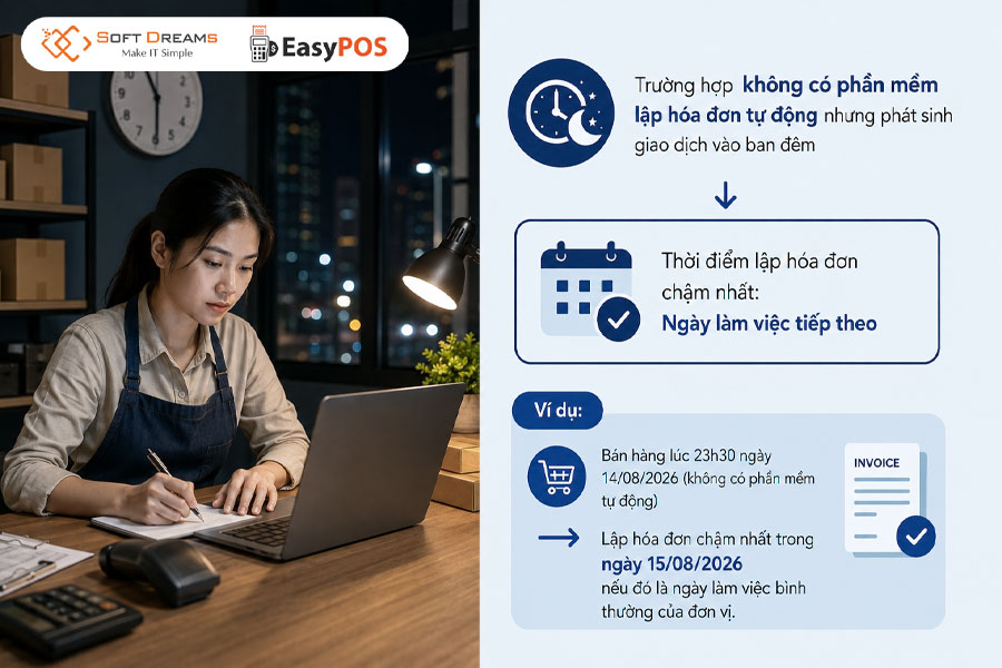 Quy định lập hóa đơn đối với giao dịch phát sinh vào ban đêm 
