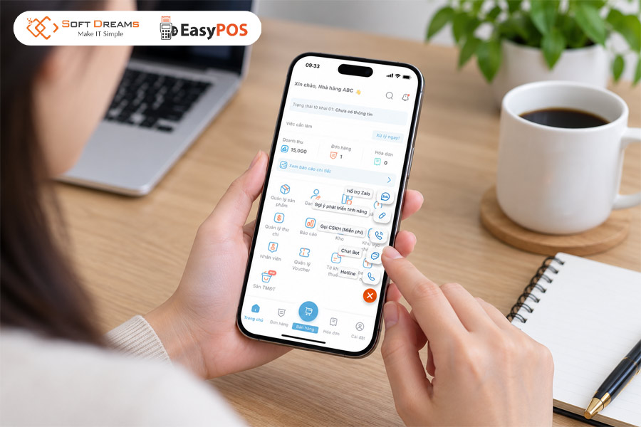 EasyPOS nâng cấp trải nghiệm với tính năng Gọi CSKH miễn phí trên App