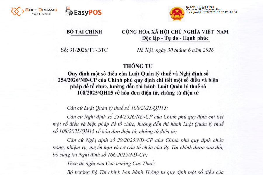 Thông tư 91/2026/TT-BTC