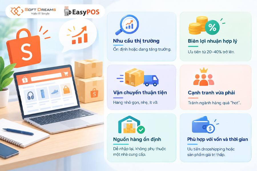 Tiêu chí lựa chọn sản phẩm phù hợp để kinh doanh trên Shopee