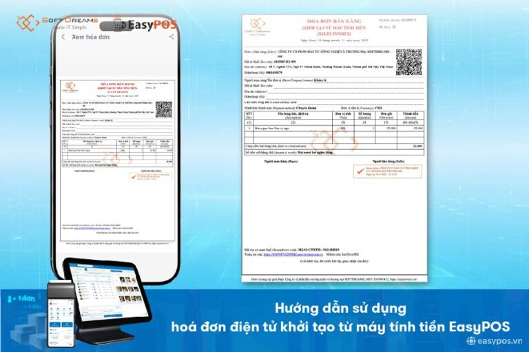 Hướng dẫn sử dụng hoá đơn điện tử khởi tạo từ máy tính tiền EasyPOS