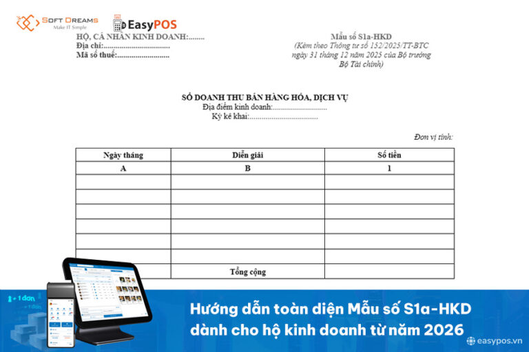 Mẫu số S1a-HKD: Cách ghi sổ doanh thu, chi phí cho HKD miễn thuế