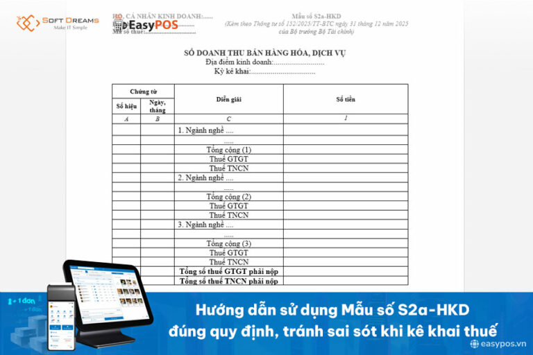 Hướng dẫn sử dụng Mẫu số S2a-HKD đúng quy định