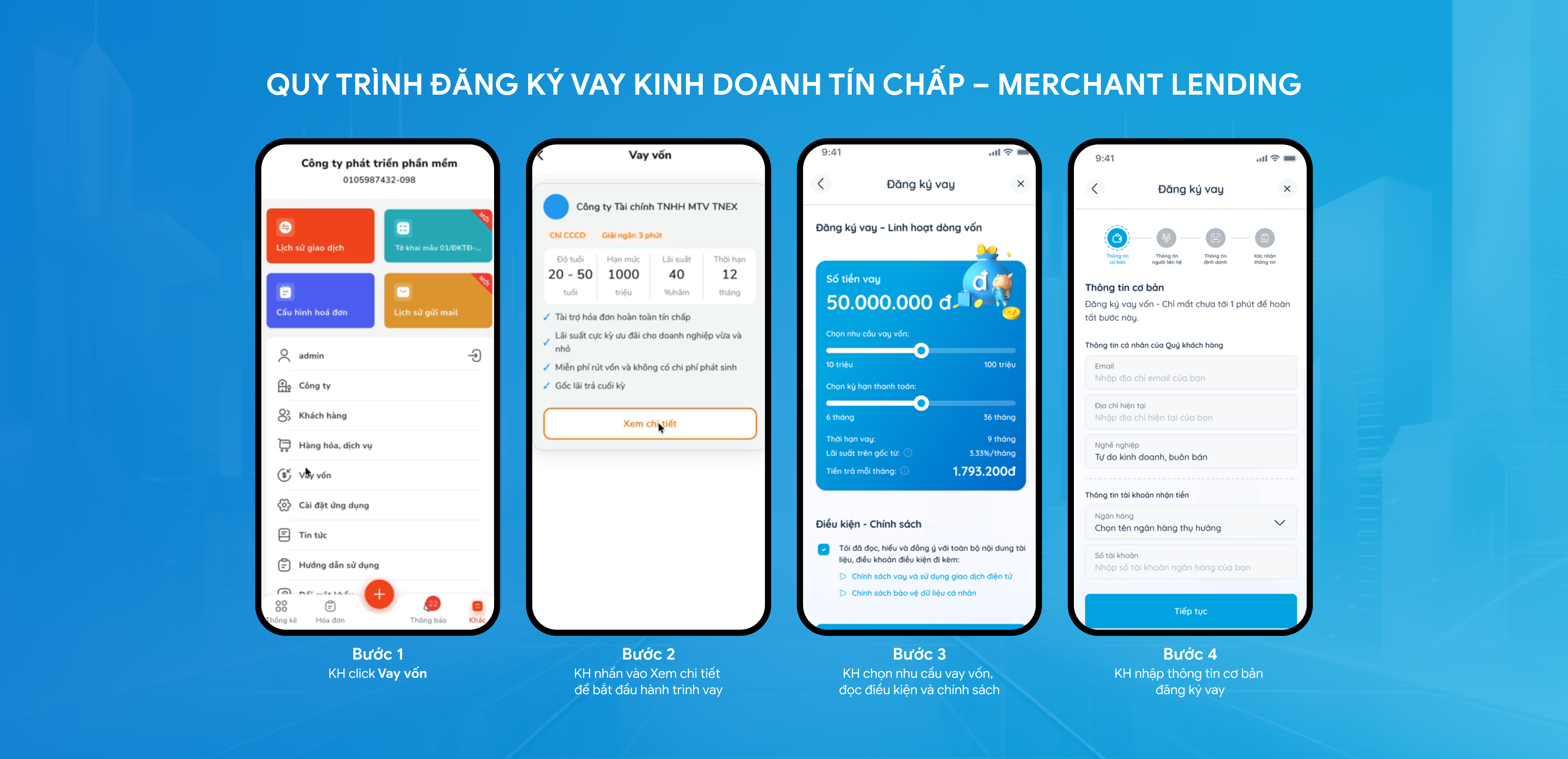 Quy trình đăng ký vay - Bước 1