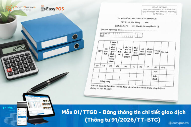 Mẫu 01/TTGD - Bảng thông tin chi tiết giao dịch (Thông tư 91/2026/TT-BTC)